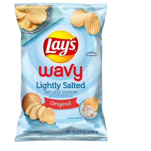 Lay's Wavy Lightly Salted Potato Chips 226 g-8 oz